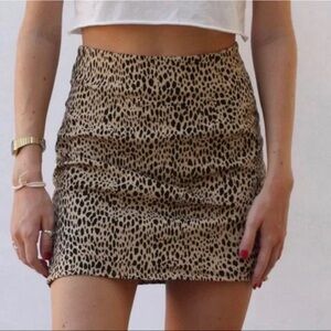 Brandy Melville Tan Leopard Mini Skirt